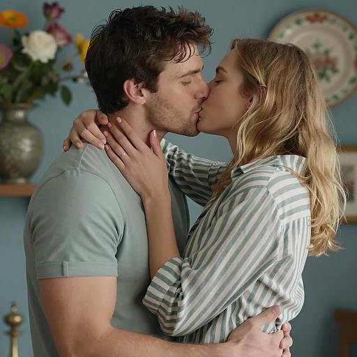 Intimate Kissing Moment Between Couple