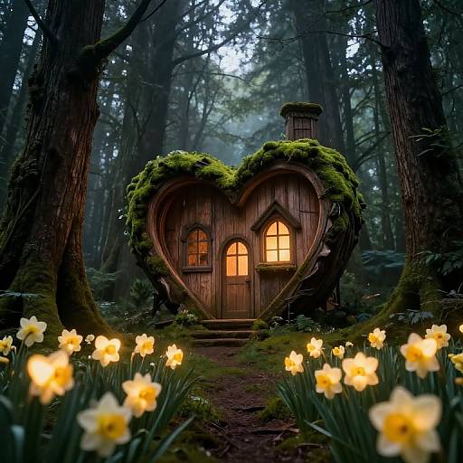 Enchanted Heart-Shaped Forest Haven