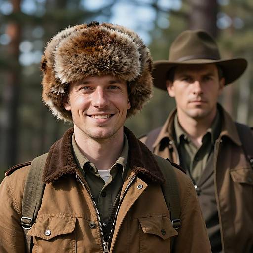 Two Men in a Forest Setting