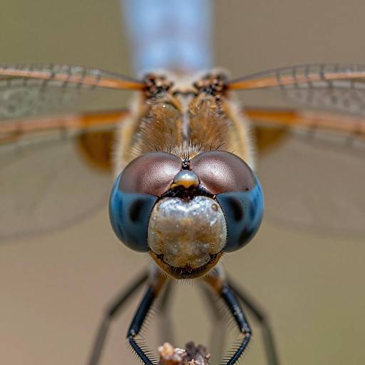 Hyper-Detailed Dragonfly Face Macro Photography
