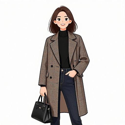 Smiling Woman in Casual Chic Outfit