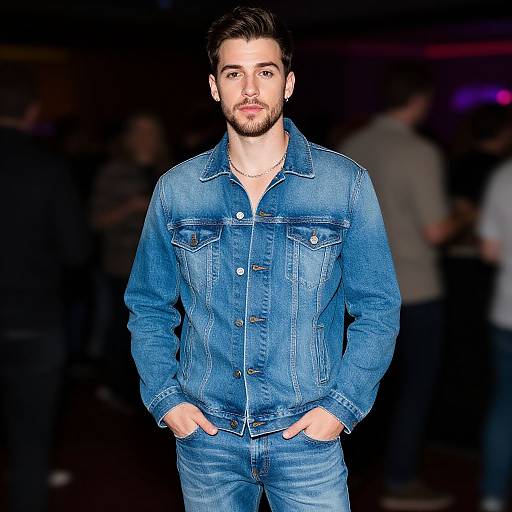 Realistic Male Denim Party Outfit