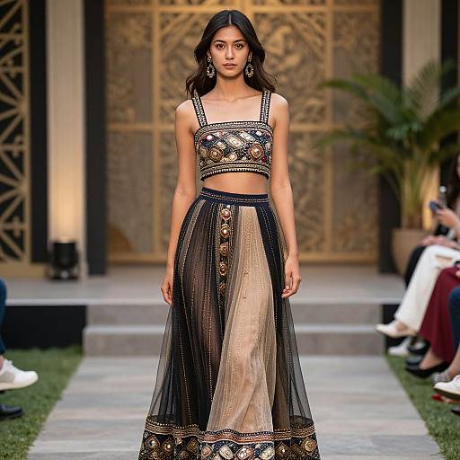 Elegant Woman in Cultural Fashion