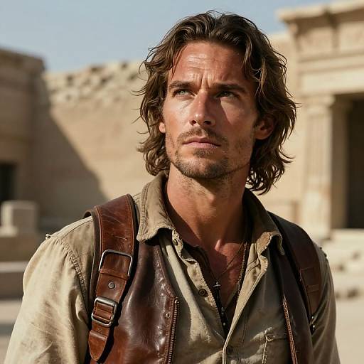 Charismatic Rogue Archaeologist Portrait