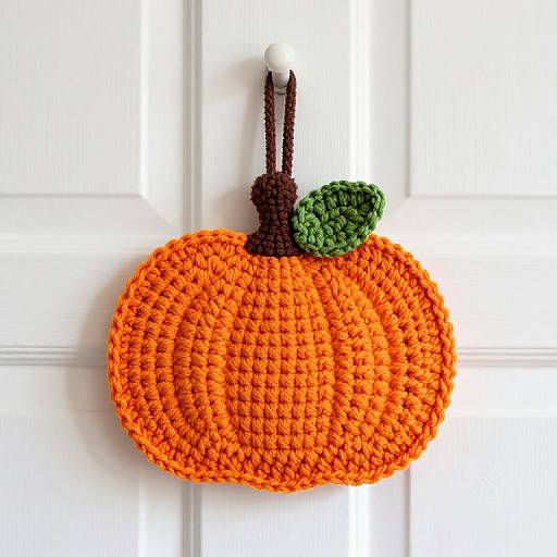 Crocheted Pumpkin Door Hanger