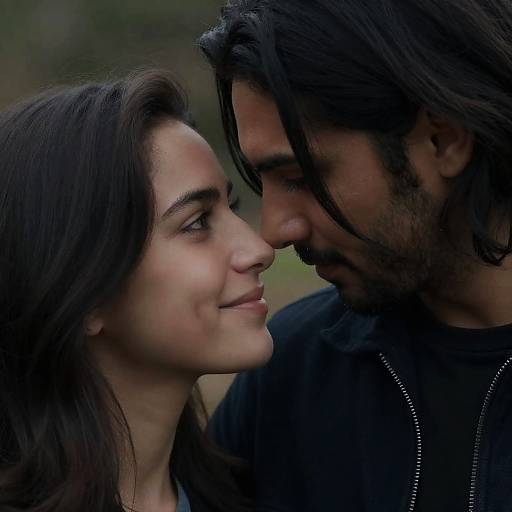 Intimate Close-Up of a Couple