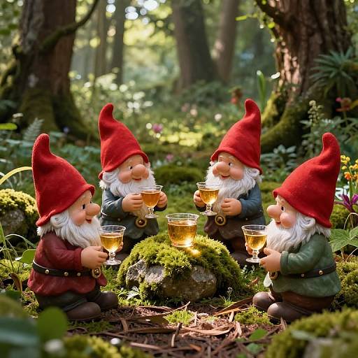Whimsical Forest Gnomes Gathering