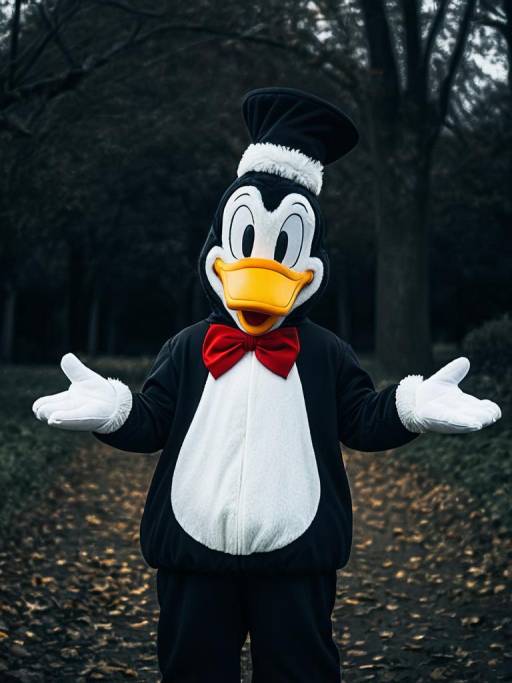 Person in Chilly Willy Costume Outdoors