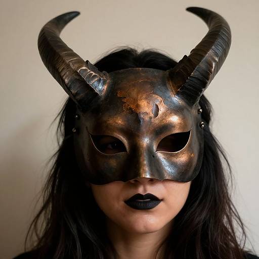 Tiana Halloween Horned Mask Close-Up