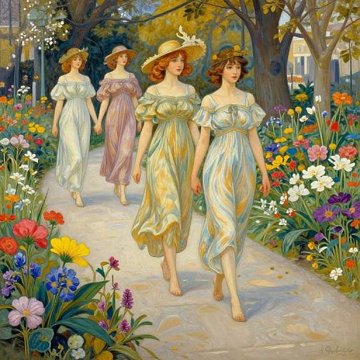 Detailed Digital City Park Painting