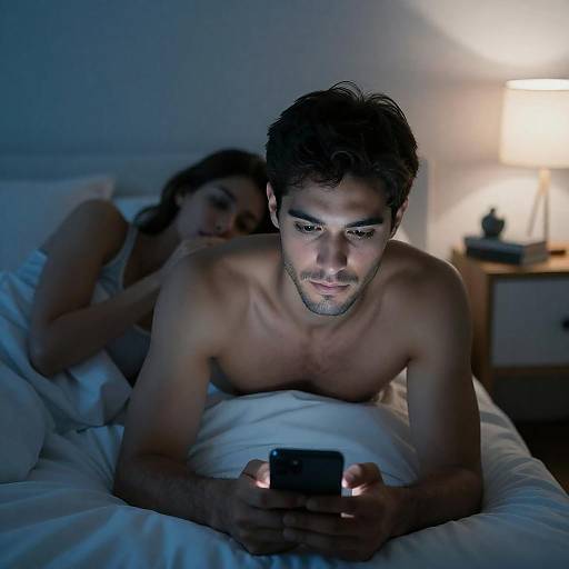 Intimate Moment: Focused Smartphone Glance