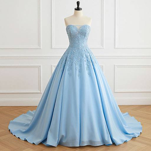 Elegant Light Blue Ball Gown Photograph