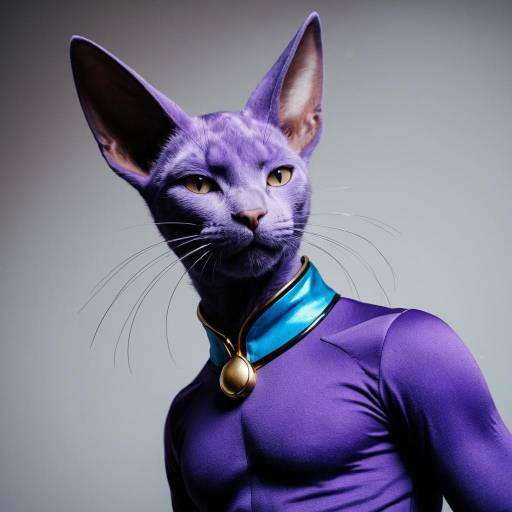 Purple Feline Humanoid in Cosplay Costume
