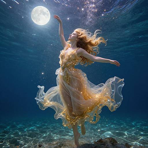 Ethereal Moonlit Mermaid Dance