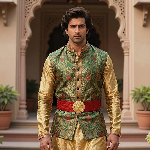 Handsome Indian Man in Traditional Attire