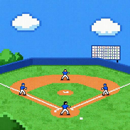 Pixel Art Baseball in Spreadsheet Style