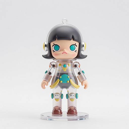 Adorable Mecha Girl in Sci-Fi Style