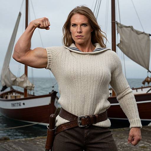 Muscular Half-Orc Barbarian Woman