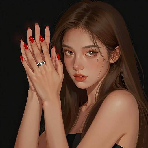 Intense Gaze: Digital Portrait Illustration