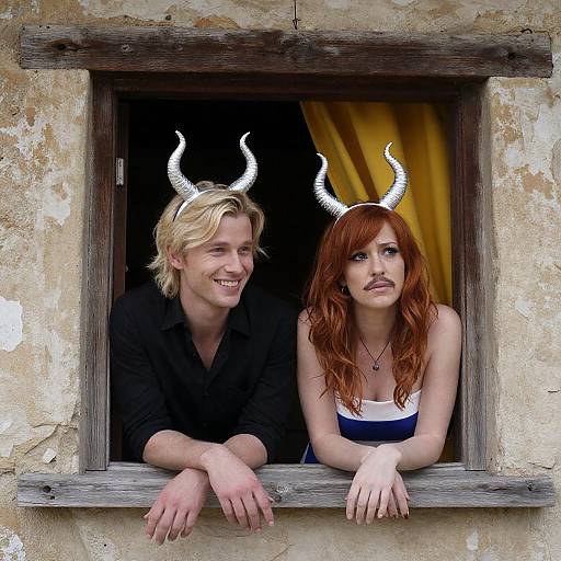 Whimsical Portrait by a Rustic Window