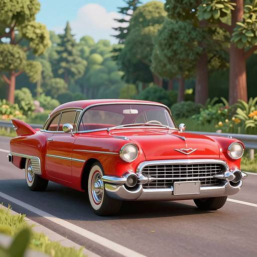 Retro 1959 Cadillac in Forest