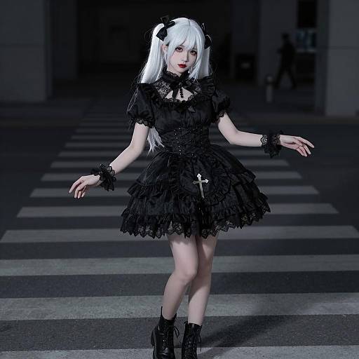 Gothic Cosplay: Dark Elegance in Pigtails