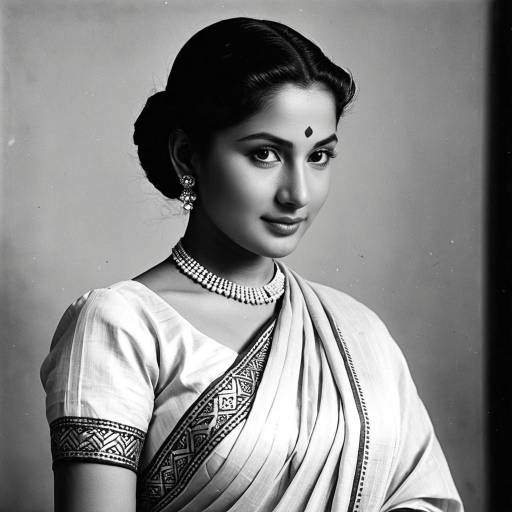 Vintage Marathi Woman in Traditional Saree