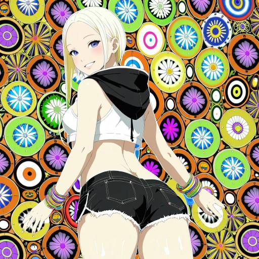 Blonde Girl in Stylish Casual Outfit