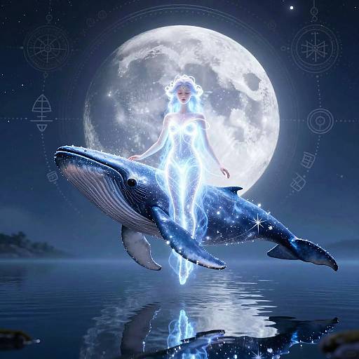 Aetheric Skywhale Beneath Twin Moons