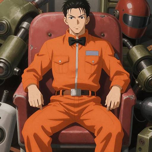 Anime Character in Mechanical Wonderland