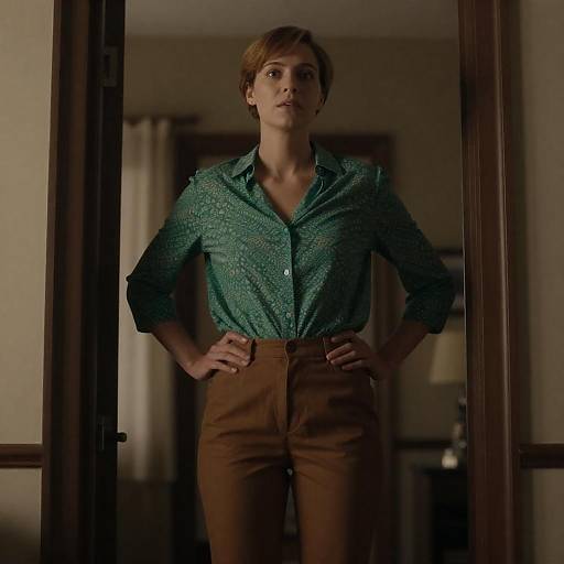 Tall Woman in Doorway, Warm Backlight