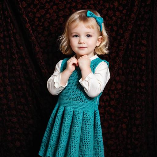 Cute toddler girl in blue dress