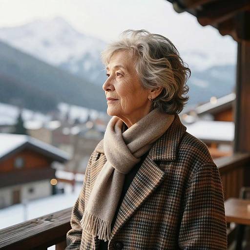 Textured Hair Elderly Woman in Lodge