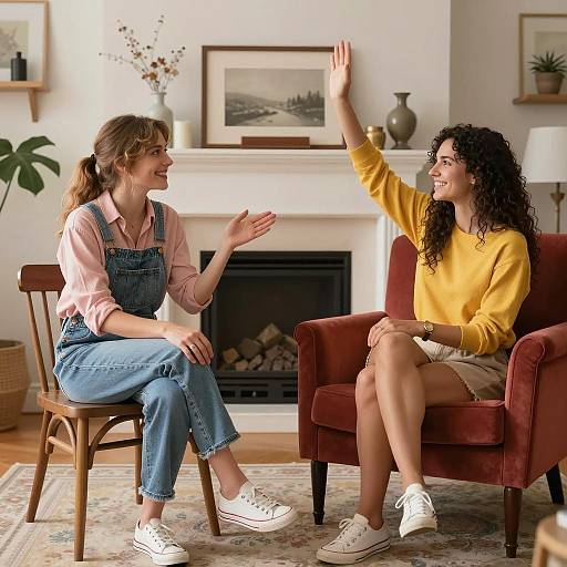 Cheerful Moments in a Cozy Living Room