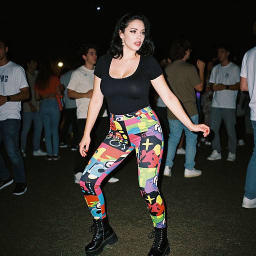 Athletic Woman Dancing at Silent Disco