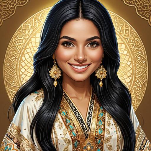 Charming Middle-Eastern Woman in Chibi Style