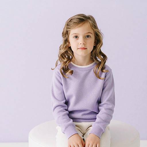 Portrait of Young Girl in Pastel Studio