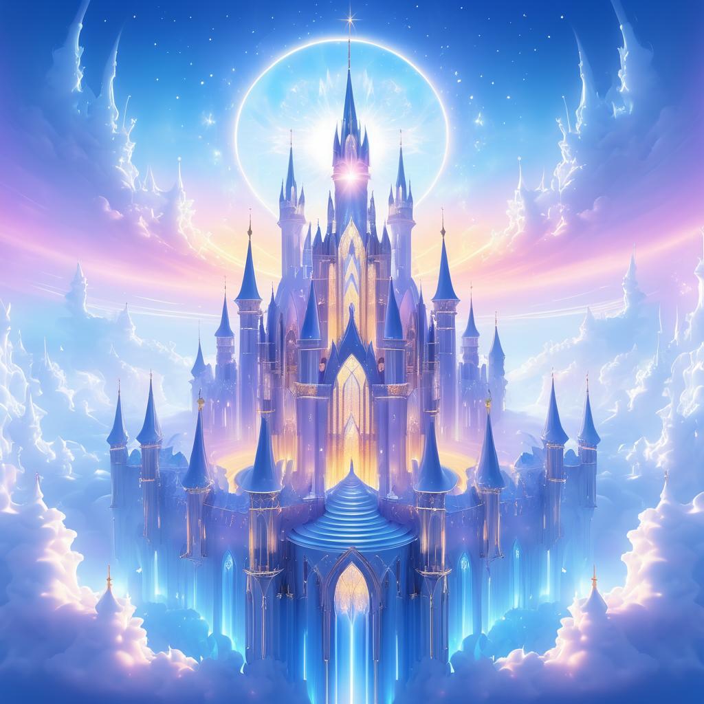 Dreamlike Castle Above Ethereal Clouds