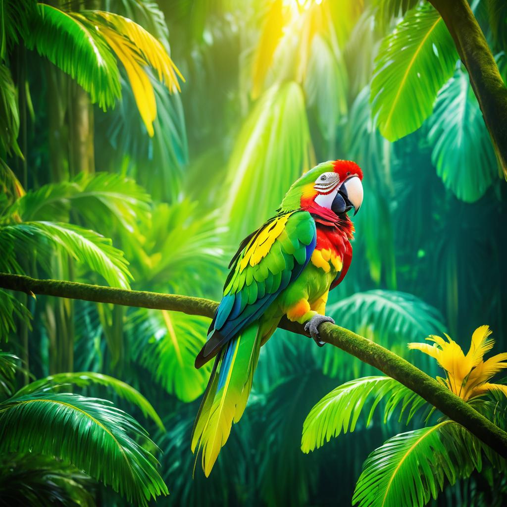 Vibrant Parrot in Enchanted Rainforest