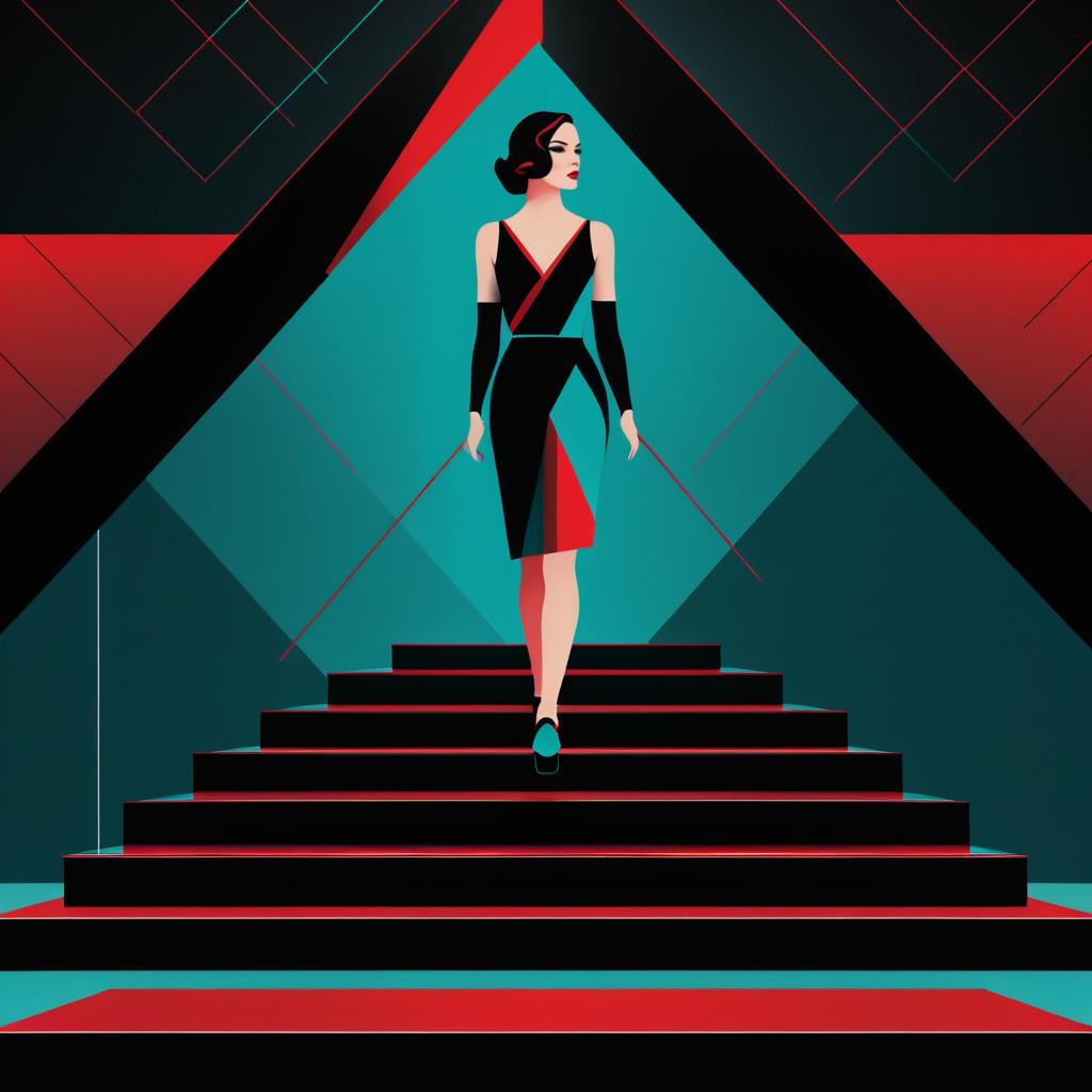 Art Deco Minimalist Fitness Illustration