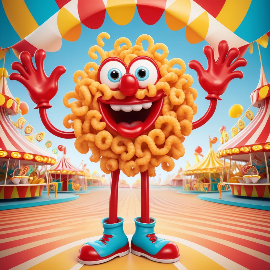 Whimsical Curly Fry Character at Carnival