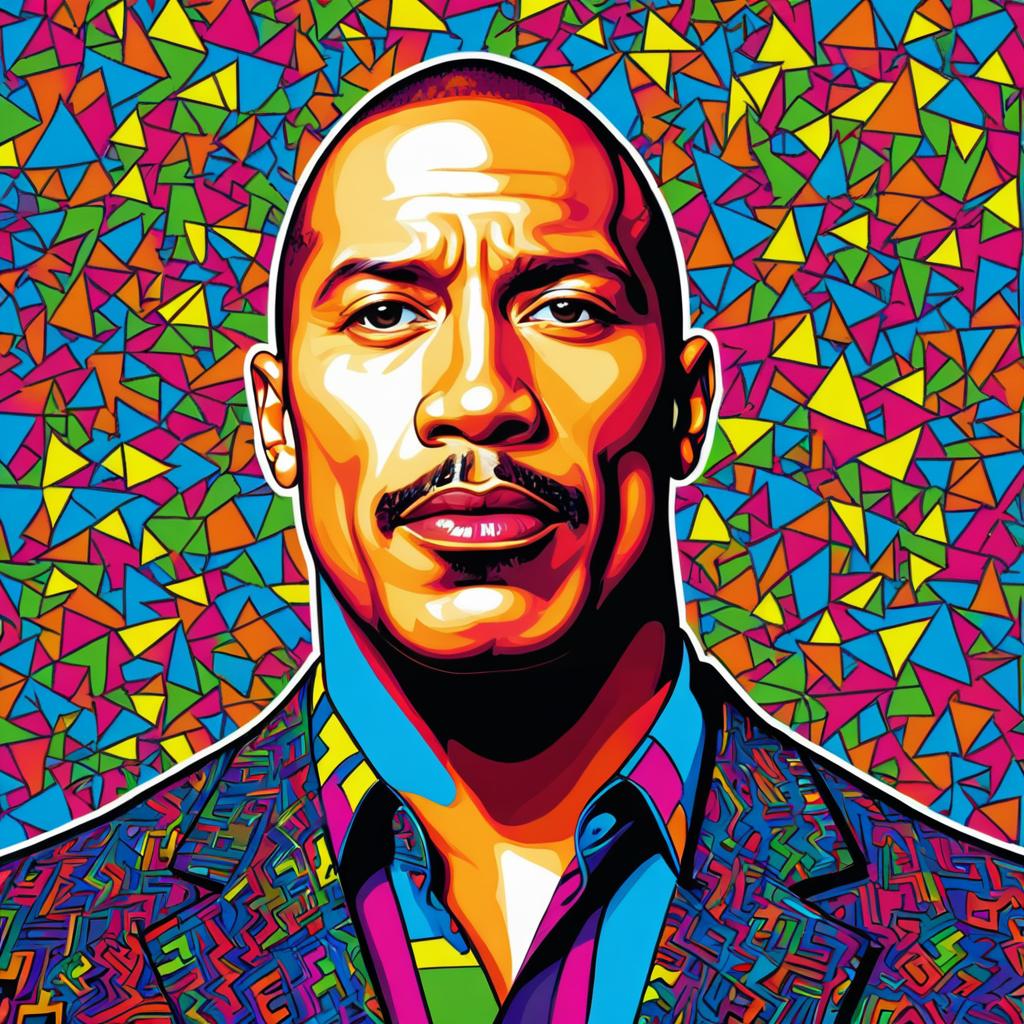 Irritated Dwayne Johnson in Pop Art