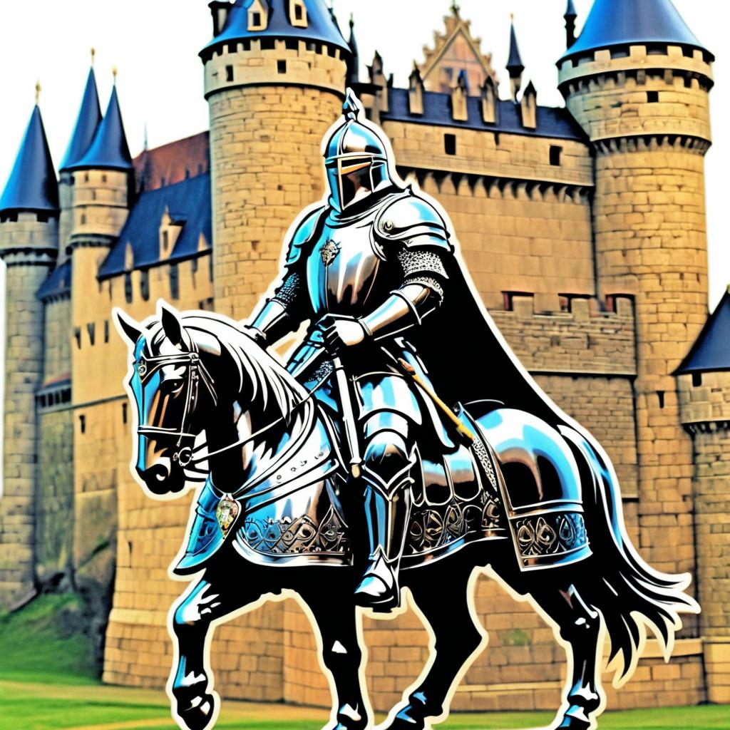 Noble Knight Sticker in Medieval Style