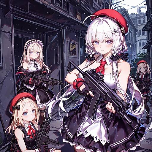 Illustration of Mp5 (girls' frontline), girls' frontline in the style of Cocoballking