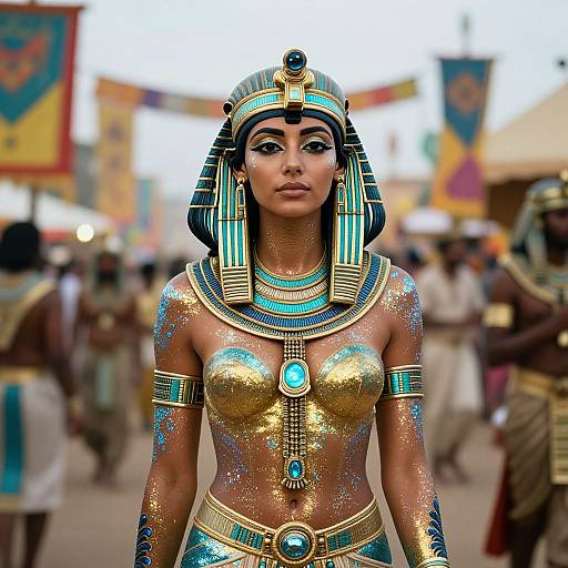 Regal Woman in Ancient Egyptian Festival