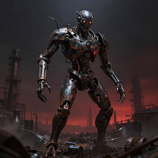Biomechanical Horror in Industrial Wasteland