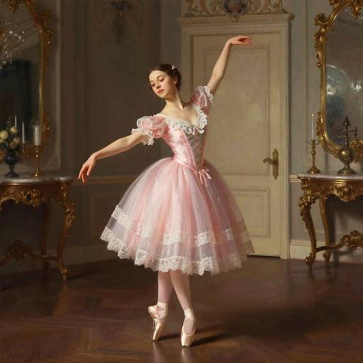 Victorian Ballerina Oil Painting