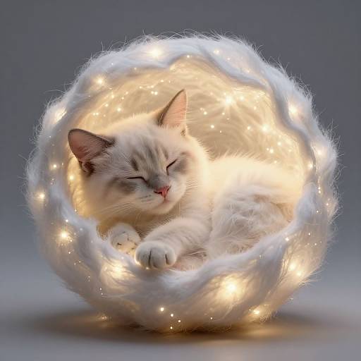 Serene Slumbering Celestial Cat