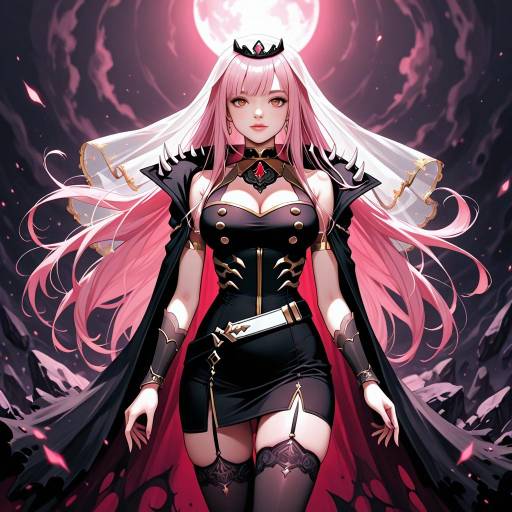 Mori Calliope in Elegant Black Dress