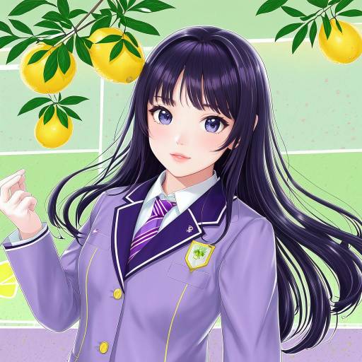 Illustration of Aihara mei, citrus (saburouta) in the style of Eretto